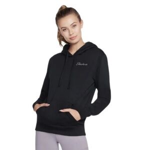 Skechers Women's Signature Pullover Hoodie Hooded Sweatshirt NWT White